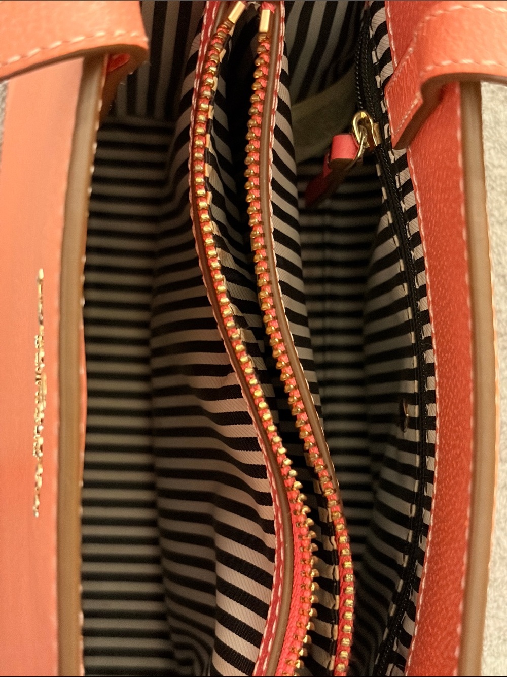 kate spade Coral-Peach Leather Satchel with Removable Strap - Picture 8 of 13